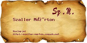 Szaller Márton névjegykártya