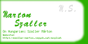 marton szaller business card
